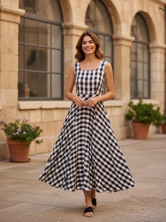 Leslie Lucks Dresses & Skirts - Leslie Lucks Gingham Maxi Dress
